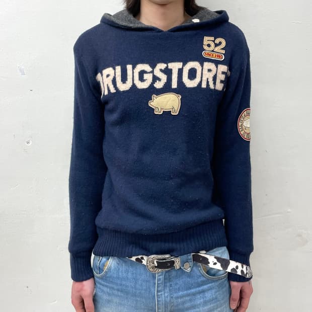 Drugstore Pig Navy Hoodie