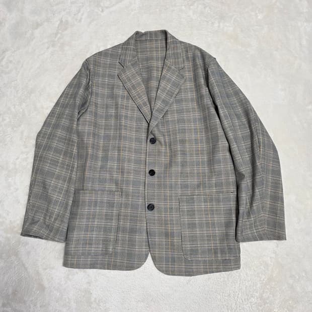 (M)라퍼지스토어 세미오버 글랜체크 자켓