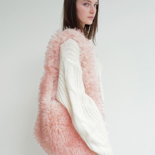 더티스 시어링 부클 퍼 백 / 핑크 퍼 가방