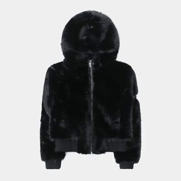 배드블러드 바이퍼81 후드 퍼 자켓 블랙 M