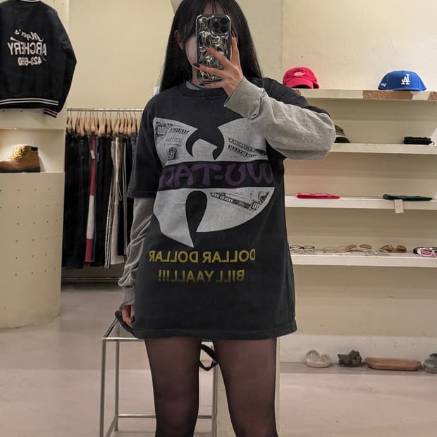 빈티지 우탱 클랜 로고 프린팅 반팔 티셔츠 U1448