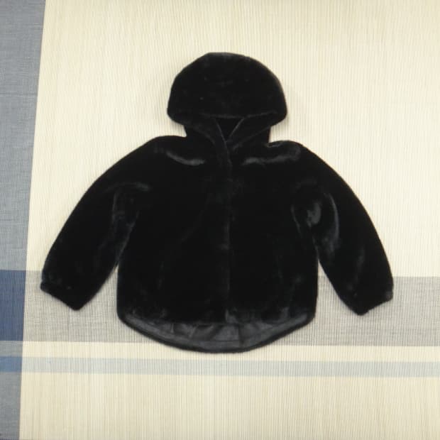 (M/66) LBL 여성 페이크 밍크 퍼 후드 자켓