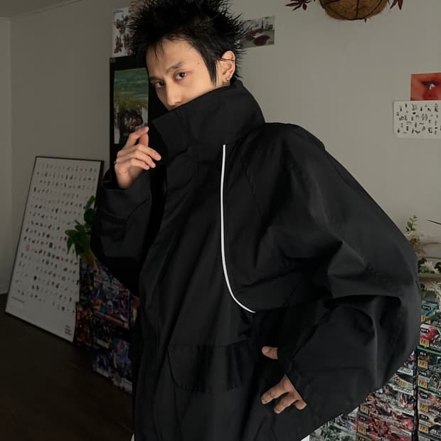 Ready 2 Wear 파이핑 오버 사이즈 윈드 브레이커