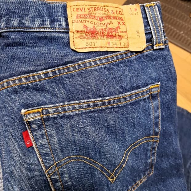 34 / 리바이스 미국판 501 /버튼/일자데님/와뚜317/