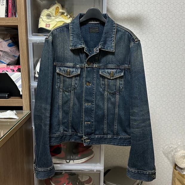 생로랑 퍼머넌트 데님 청자켓L
