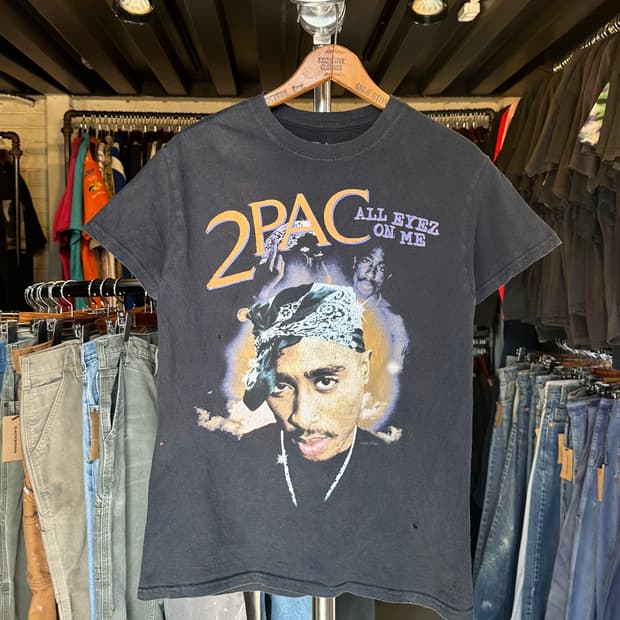 투팍 2pac 래퍼 프린팅 티셔츠