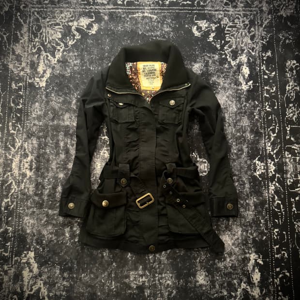 ’Von Dutch‘ 00s style black long jacket 