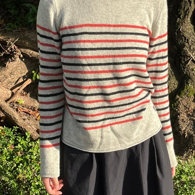 Light Gray Stripe Knit