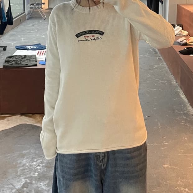 폴로진스 센터로고 니트 H2426