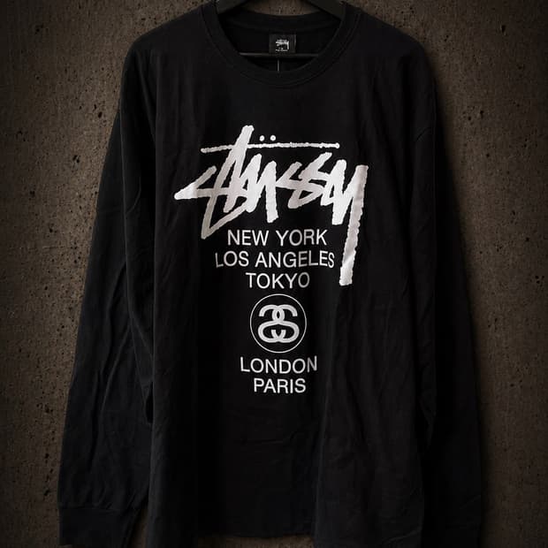 스투시 월드티 롱슬리브 블랙