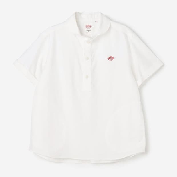 단톤 반팔 셔츠 옥스포드 라운드 카라 헨리넥 풀오버