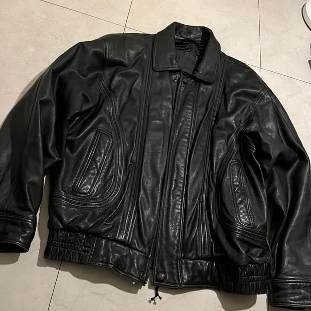 90s 빈티지 카우 레더 자켓 L
