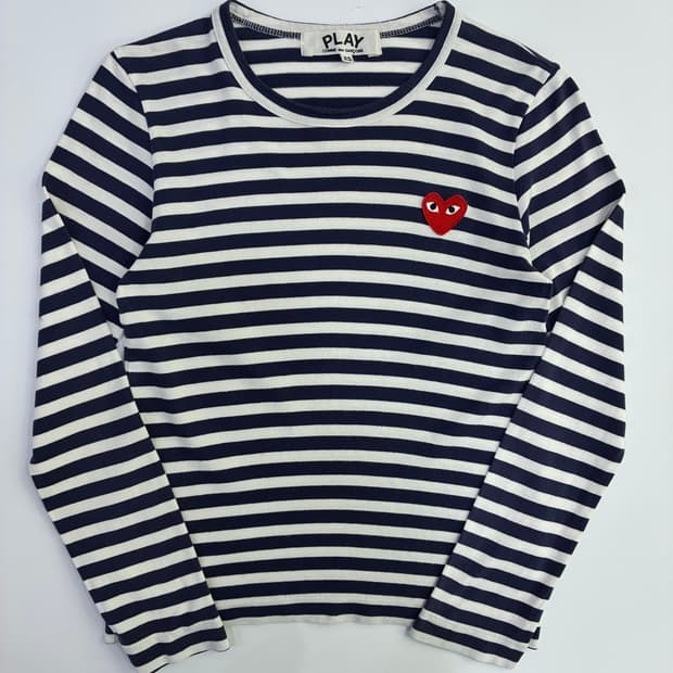 Comme des garsons 꼼데가르송 우먼스 레드 와펜 블루 보더티