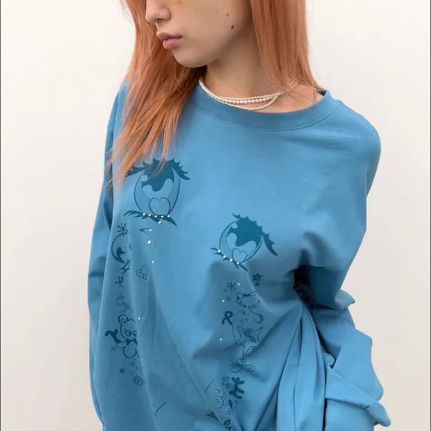 타입서비스 Cry Eyes Ruched Top [Blue]