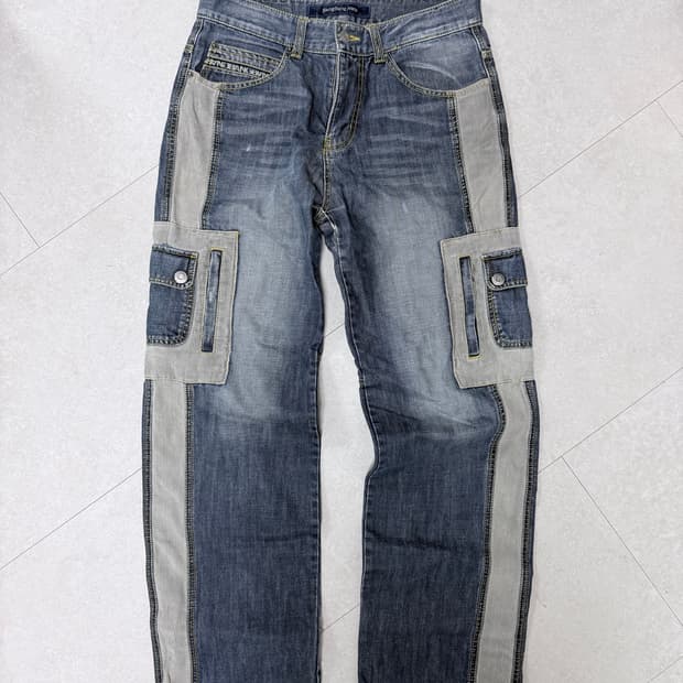 BangBang jeans 배색 포켓 카고 데님 팬츠