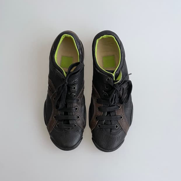 marithe francois girbaud 블랙 레더 스니커즈