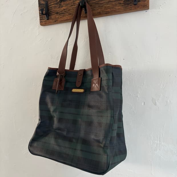 Polo 폴로 랄프로렌 블랙와치 타탄체크 토트백