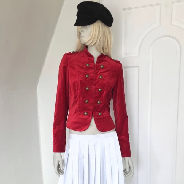 Red Velvet Napoleon-Style Jacket