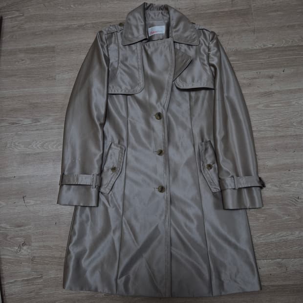 지센 우먼 여성 럭셔리 레이온 더플 싱글 트렌치코트 M(95)