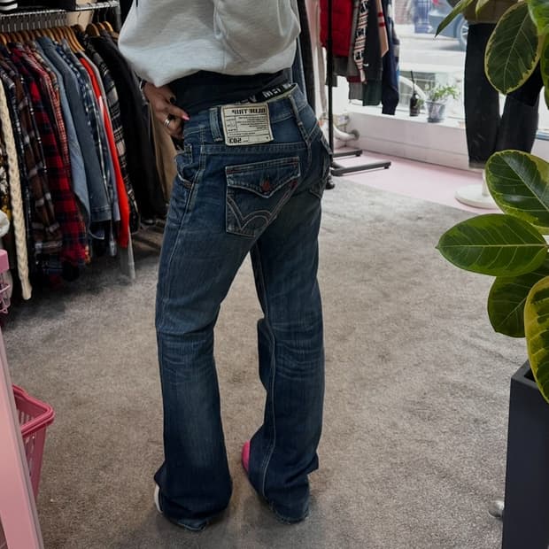 에드윈503 블루트립 플레어 데님 팬츠(30)