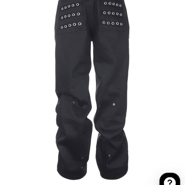 baccess Eyelet Button Black Jeans