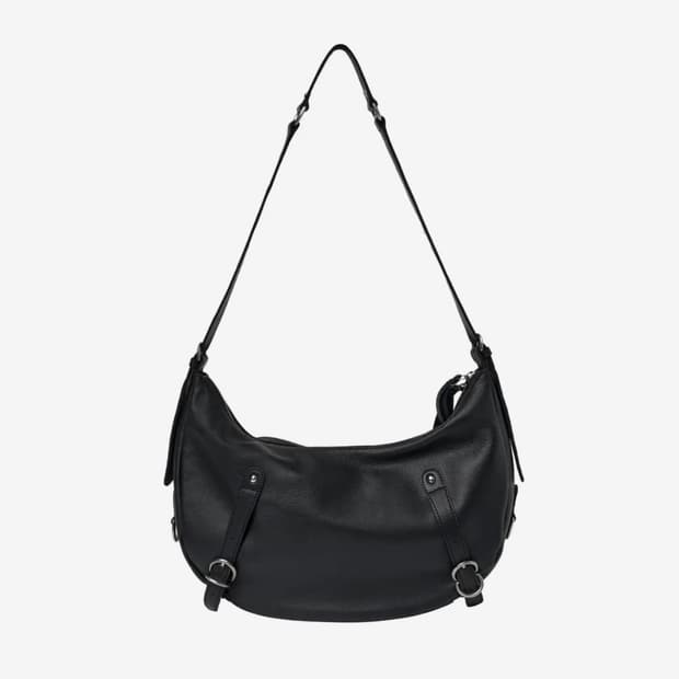 해칭룸 leather cross bag black