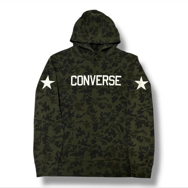 Converse 카키 브라운 화이트 카모플라쥬 후드티
