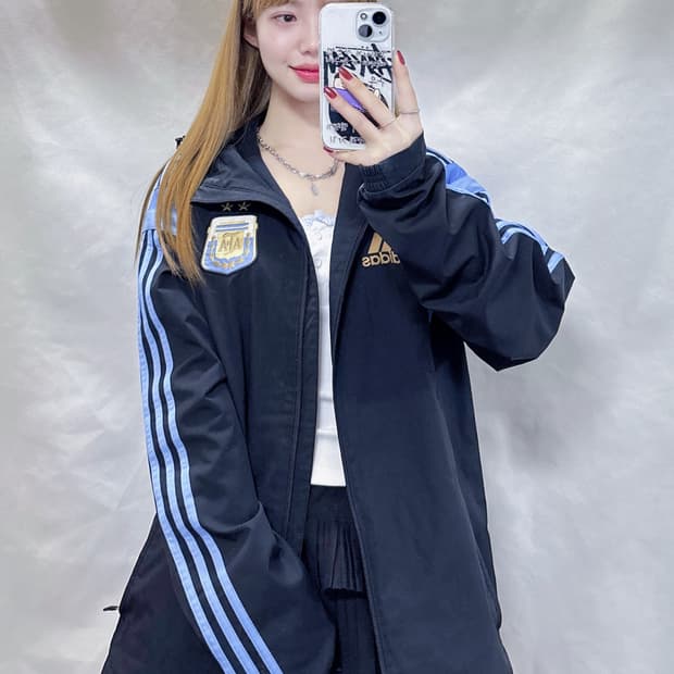 아디다스 아르헨티나 삼선 후디 바람막이 