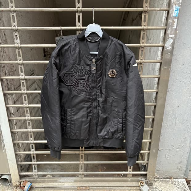 [M] 필립플레인 블루종 프린팅 봄버자켓