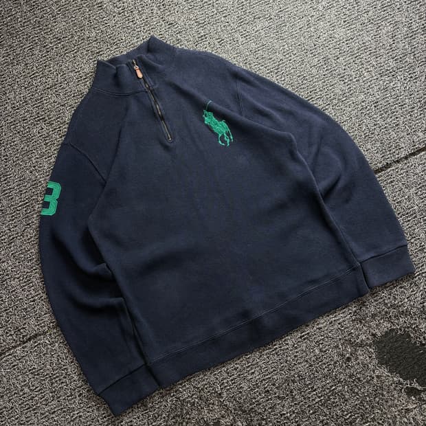 폴로 랄프로렌 빅포니 반집업 니트 3349