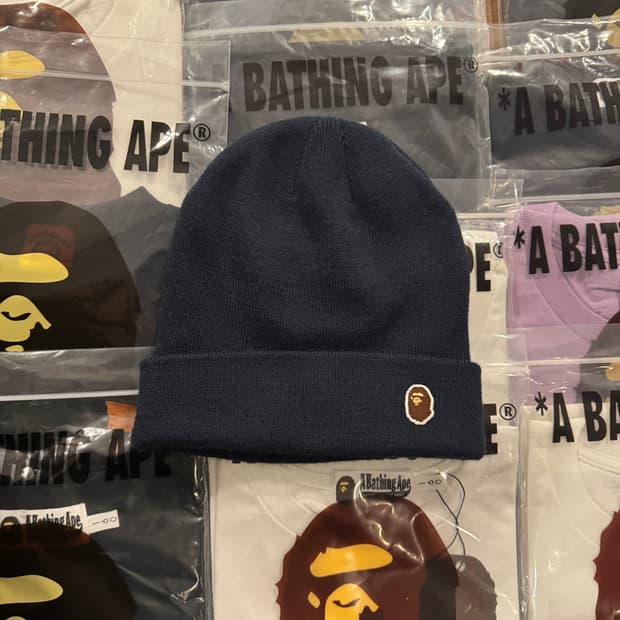 베이프 사루 원포인트 니트 비니