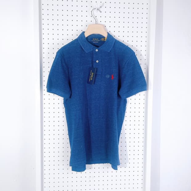 (정품/새상품) 폴로 공용 레드 와펜 카라티 커스텀 슬림핏