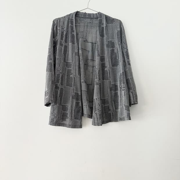 Geometic semi open cardigan