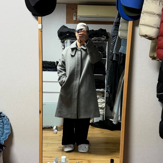 라퍼지스토어 회색 발마칸 롱코트