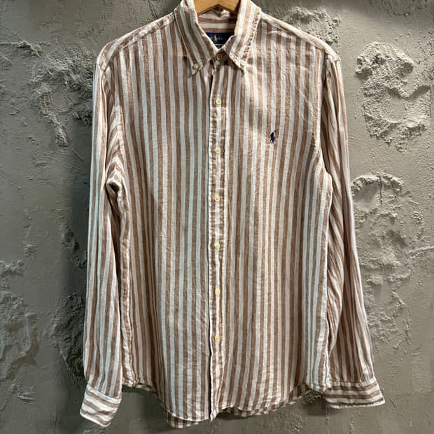 [M] 폴로 POLO 스트라이프 린넨 셔츠 아이보리
