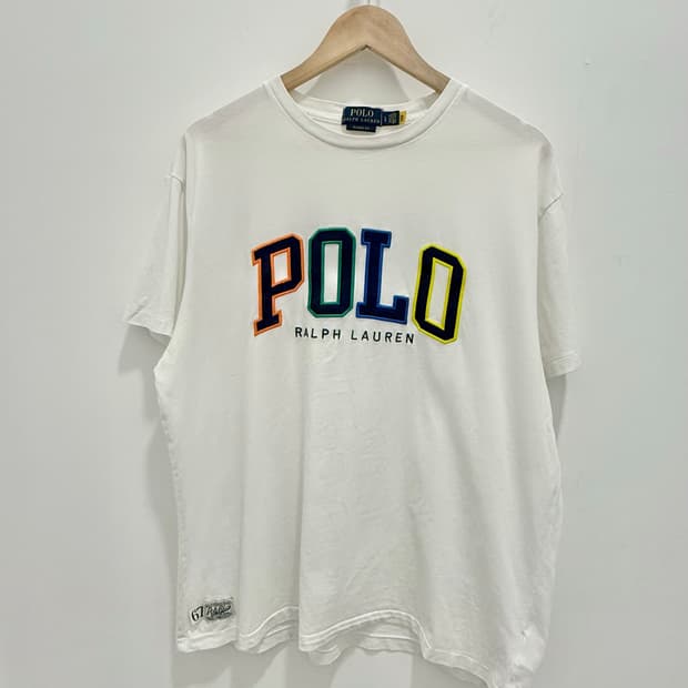 폴로 polo 자수 반팔티 화이트