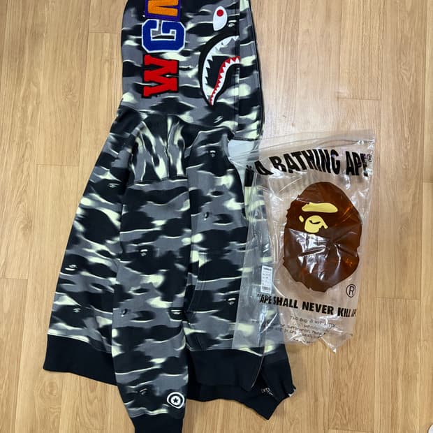 (XL)베이프 스크린카모 샤크후드집업