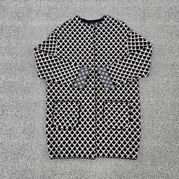 [실측확인] 시슬리 여성물방울 패턴 니트 가디건1104JM2