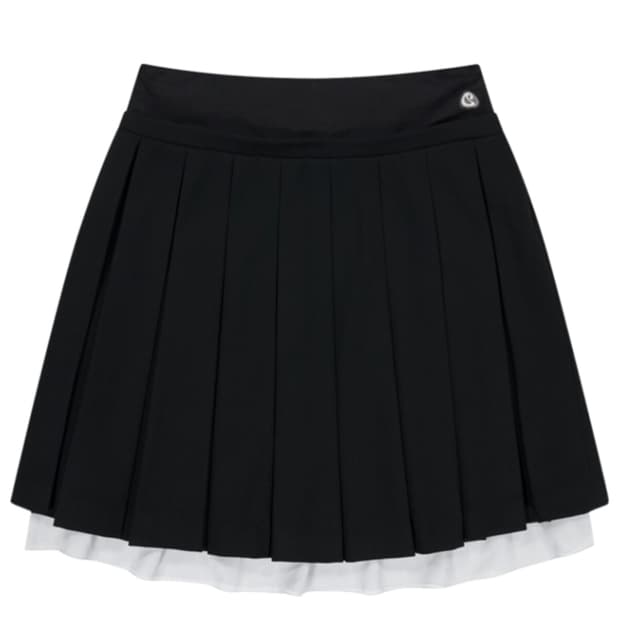 코이세이오 더블 웨스트 플리츠 스커트 (블랙)