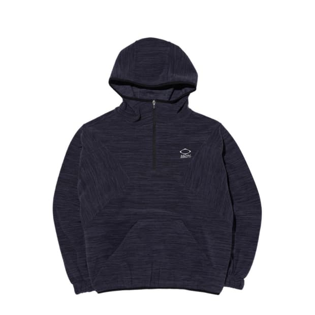 미스치프 컬러 블락드 플리스 아노락 차콜 블루