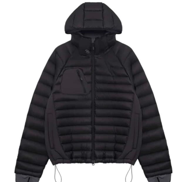 산산기어 패널드 푸퍼 자켓 블랙