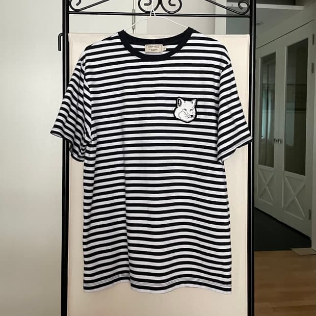 메종키츠네 스트라이프 티셔츠