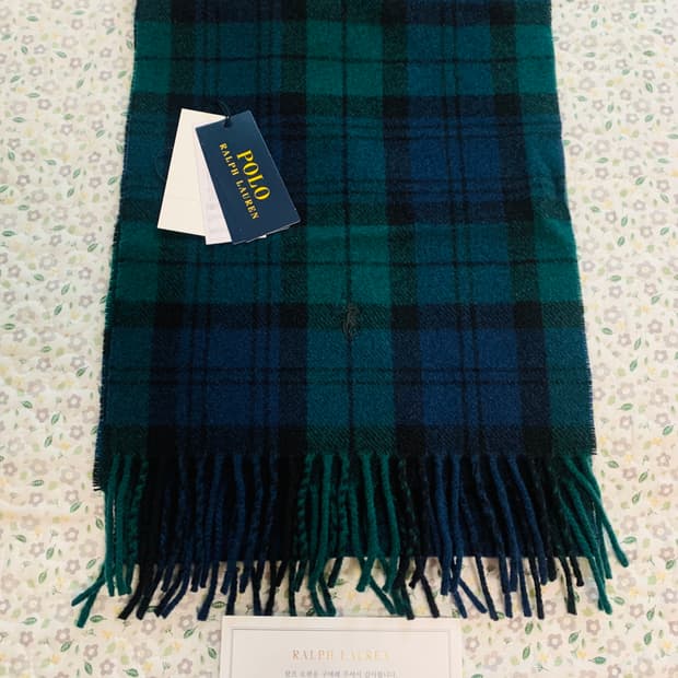 [FREE] 폴로 랄프로렌 플래드 프린지 울 머플러 블랙워치