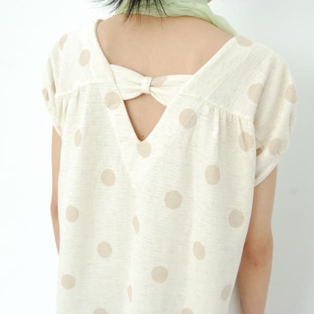 Filene linen polka one piece