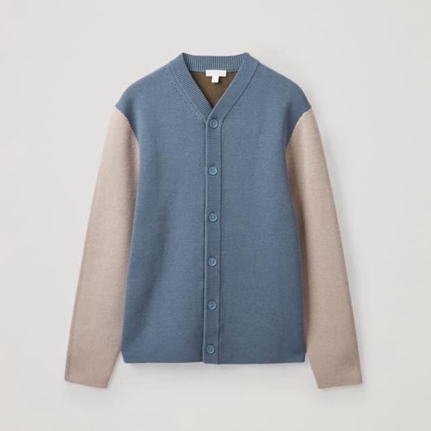 COS 컬러블록 가디건 M see