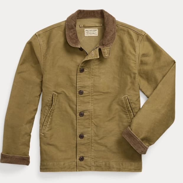 더블알엘 코듀로이 칼라 코튼 덱 자켓 M사이즈