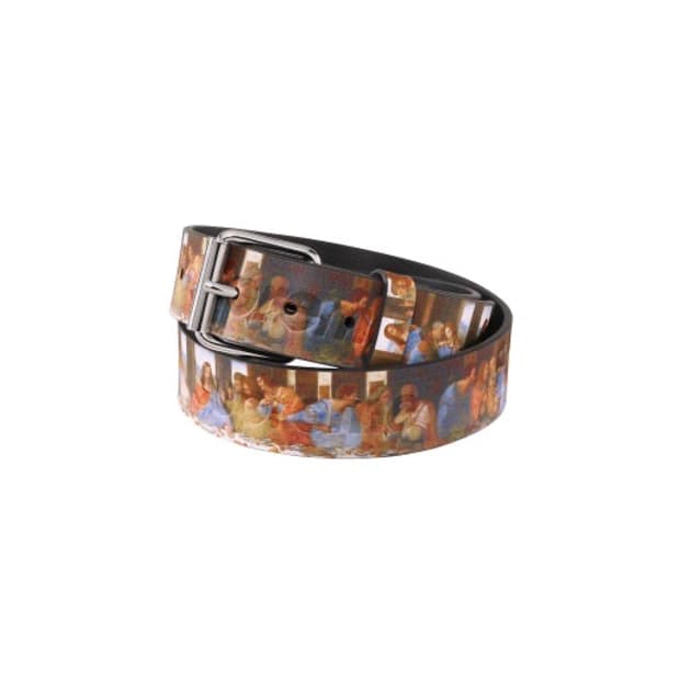 [L] 슈프림 라스트 서퍼 레더 벨트 멀티컬러 (최후의 만찬)