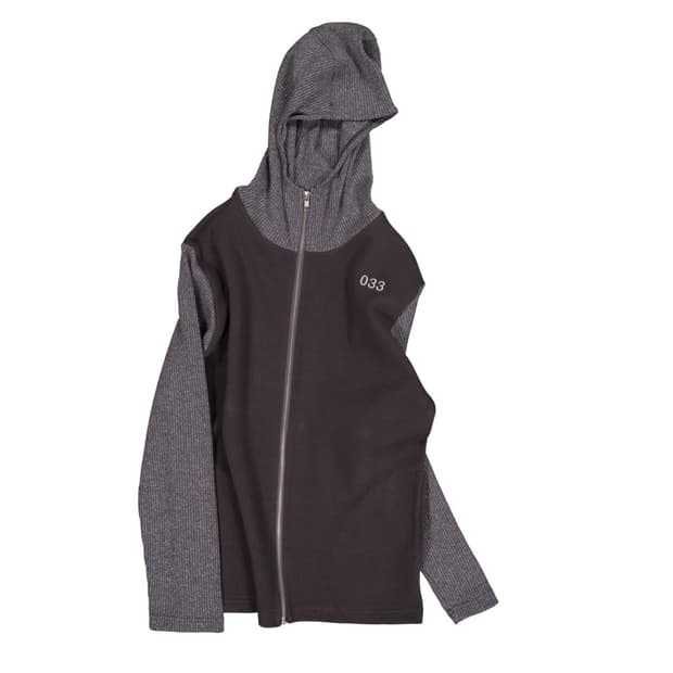 영마일웨어 바라클라바 니트 후드집업 차콜