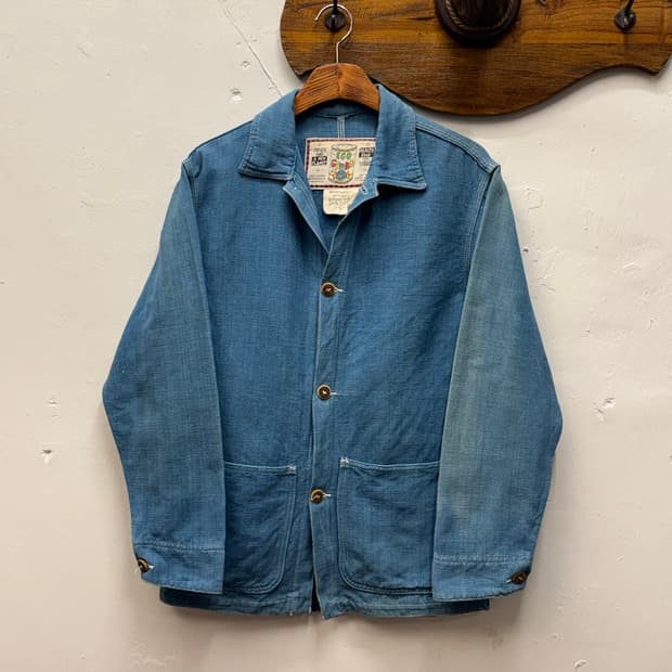 90s USA Indigo Cotton Chore Jacket