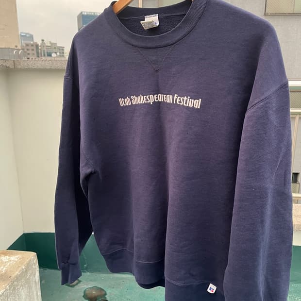 90s 러셀 스웻셔츠 페이딩 네이비 USA (L)